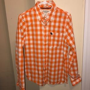 Orange plaid button up shirt from Abercrombie